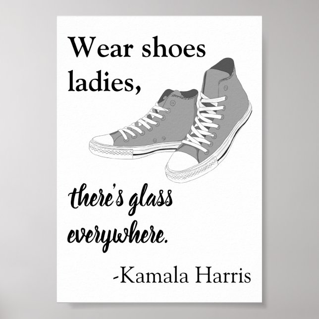 Bära Shoes Dam Där är Glass Kamala Harris Poster (Framsidan)