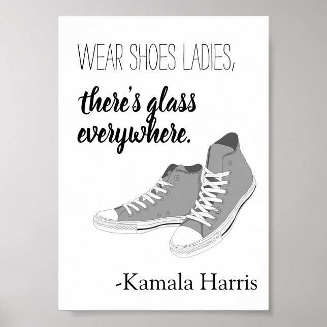 Bära Shoes Dam Där är Glass Kamala Harris Poster (Framsidan)