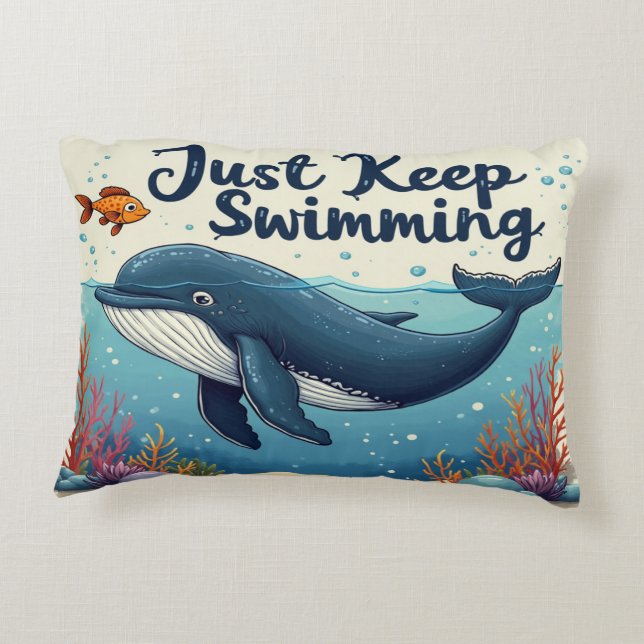 Bara simning av Behållor - Motiveringell inspirati Prydnadskudde (Baksidan)