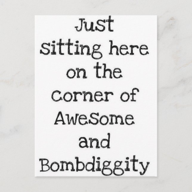 Bara sitta här vykort (Framsida)