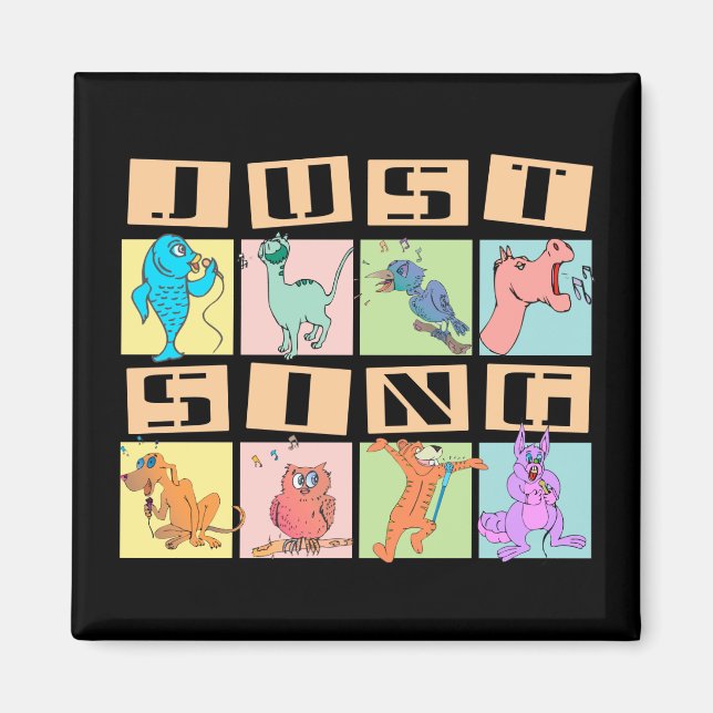 Bara Sjunga Animals Magnet (Framsidan)