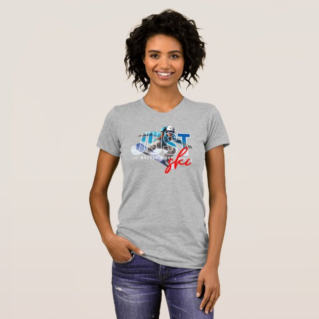 Bara Ski | Dam Slim Fit T Shirt (Hel framsida)