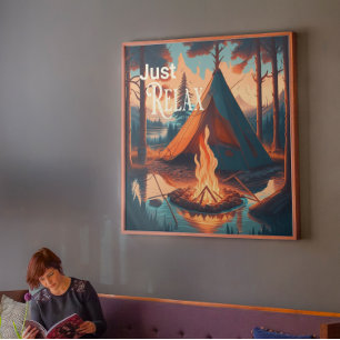 Bara slappna av Campingtema Digital konst Canvastryck