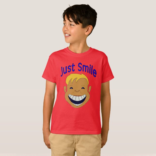 Bara Smile, pojken ansikte Tee Shirt (Hel framsida)