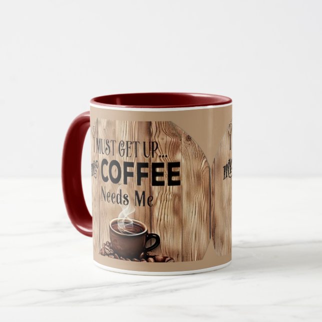 Bara Stå Upp & Kaffe Mugg – Rolig Kaffe Älskare Mo (Framsida vänster)