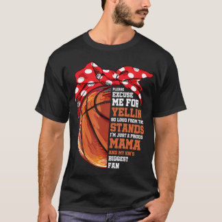 Bara stolt Mamma och min son Biggest Fläkt Basketb T Shirt