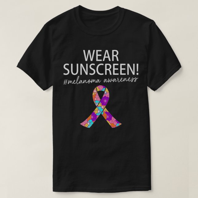Bära Sunscreen Funny Melanoma Skin Cancer T Shirt (Design framsida)