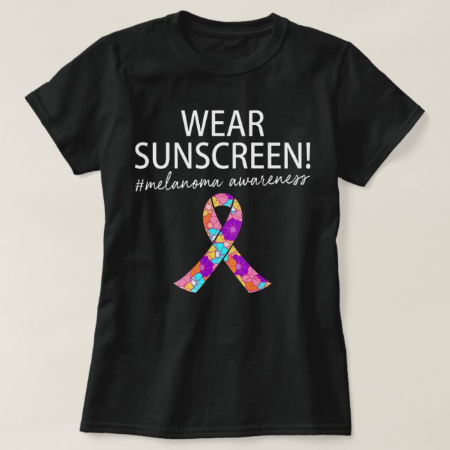 Bära Sunscreen Funny Melanoma Skin Cancer T Shirt (Design framsida)