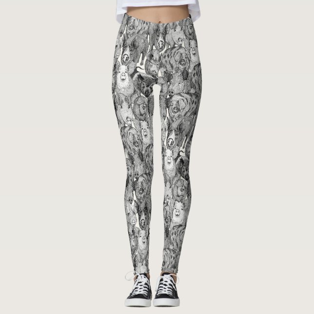 bara svarta grisar halvpärla leggings (Framsida)