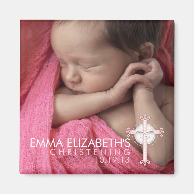 Bara Sweet Kor Christening Photo Keepsak Magnet (Framsidan)