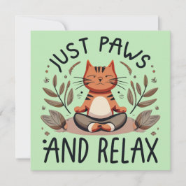 Bara Tassar och slappna av i Yoga Cat Rådkort