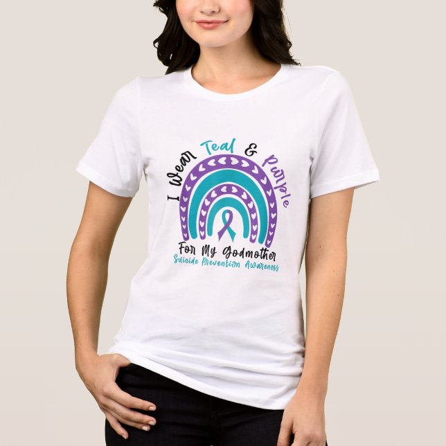 Bära Teal&amp; Lila för Godmoder Suicide Preve T Shirt (Framsida)