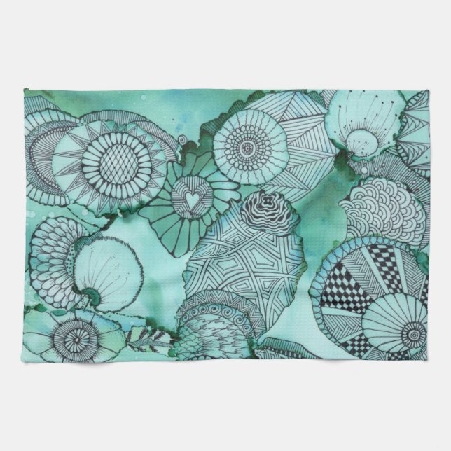 Bara Teal Kitchen Towel Kökshandduk (Horisontell)