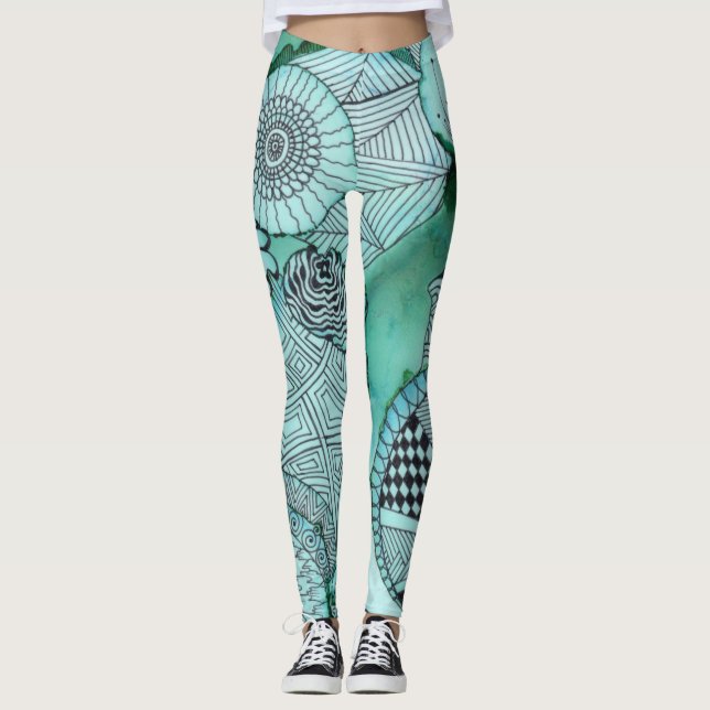 Bara teal Leggings (Framsida)