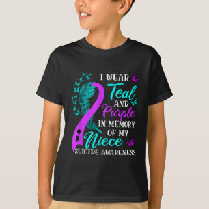 Bära Teal Lila till minne av min systerdotter Suic T Shirt