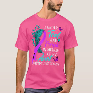 Bära Teal och Lila till minne av min Moster-självm T Shirt