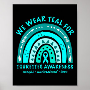 Bära Teal Tourette Syndrome Awareness Rainbow i J Poster