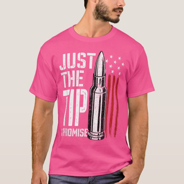 Bara Tip I Lomise Bullet American Flagga Gun Lo T Shirt (Framsida)