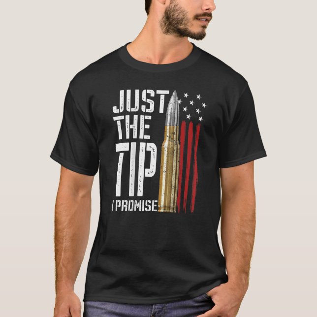 Bara Tip I Lomise Bullet American Flagga Gun Lo T Shirt (Framsida)