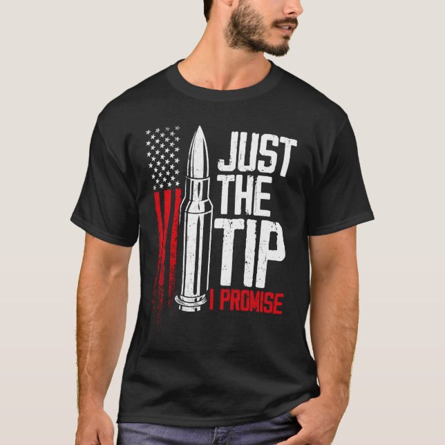 Bara Tip I Lomise Bullet Gun American Flagga T Shirt (Framsida)