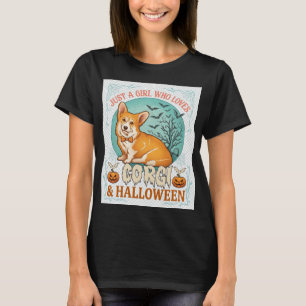 Bara Tjej Som älskar Corgi Halloween Pumpa Fladder T Shirt
