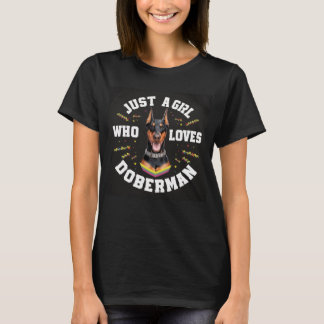 Bara tjej som älskar Doberman T Shirt