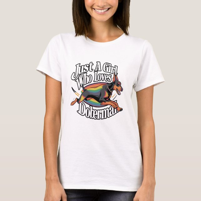 Bara tjej som älskar Doberman T Shirt (Framsida)