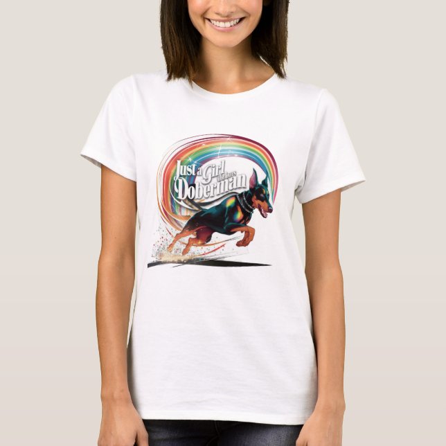 Bara tjej som älskar Doberman T Shirt (Framsida)