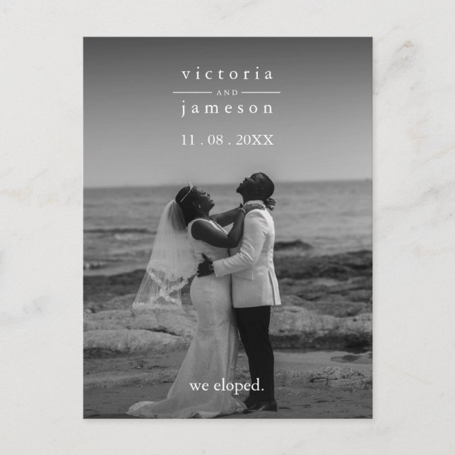 Bara upplyst modern Classic Elegant bröllop Party Vykort (Framsida)