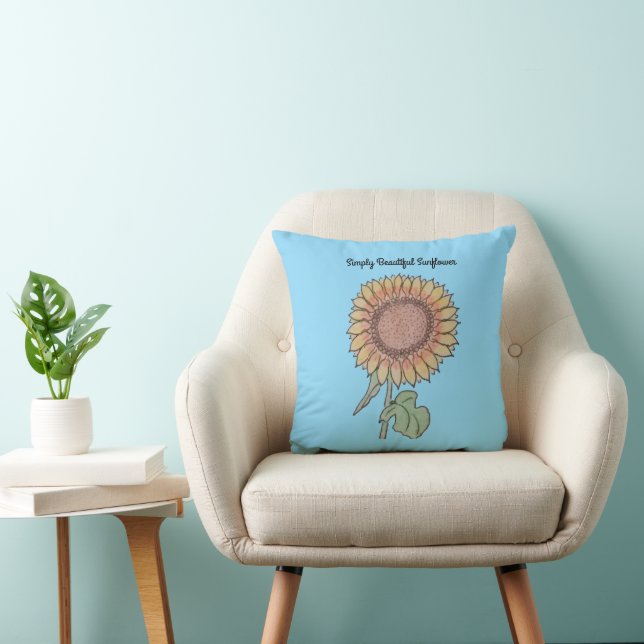 Bara vacker solros Baby blue Kudde (Stol)