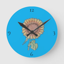 Bara vacker solros rund klocka