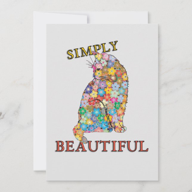 Bara vackra färgblommor Cat Kärlek Julkort (Framsida)