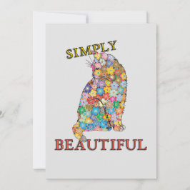 Bara vackra färgblommor Cat Kärlek Julkort