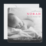 Bara välkommen | Meddelande från Baby<br><div class="desc">Fullt fotot baby nyfödd meddelande med bara enkel text tillagd på fotot. Ljust Grått Rand på baksidan av kortet. Anpassa med din egen formulering. Om du behöver ändra designlayouten kan du skicka e-post till paula@labellarue.com innan du beställer. Angående: Foto kredit till Katina Bentley-fotografi | Scituat,  Massachusetts | http://www.katinabentley.com :</div>