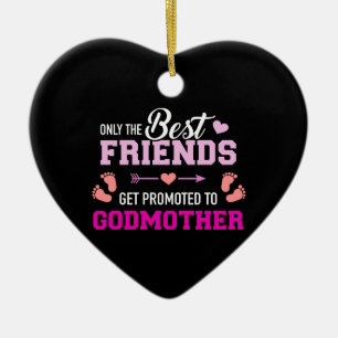 Bara vänner blir befordrade till gudmor julgransprydnad keramik