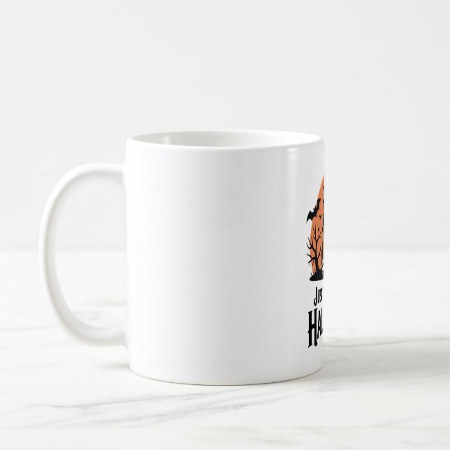 Bara väntar på Halloween-hund Kaffemugg (Vänster)