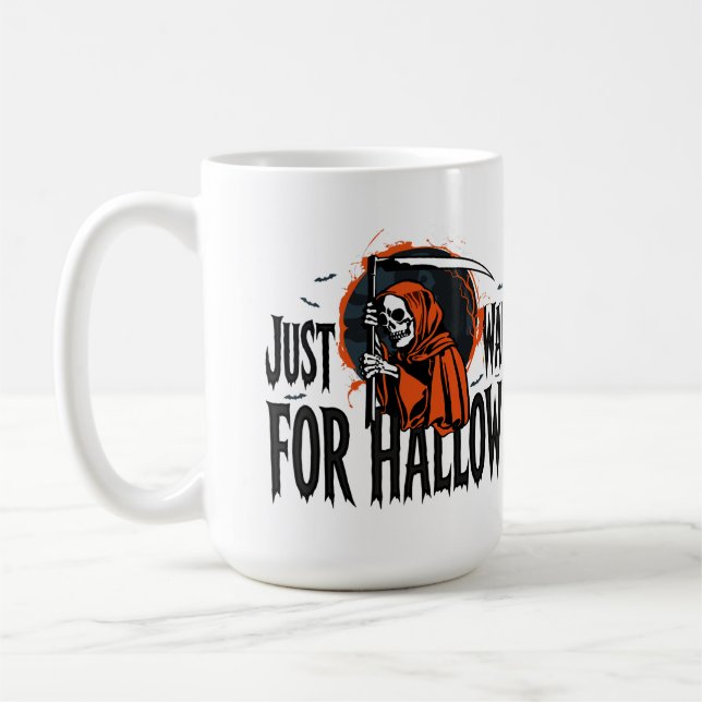 BARA VÄNTAR PÅ HALLOWEEN KAFFEMUGG (Vänster)