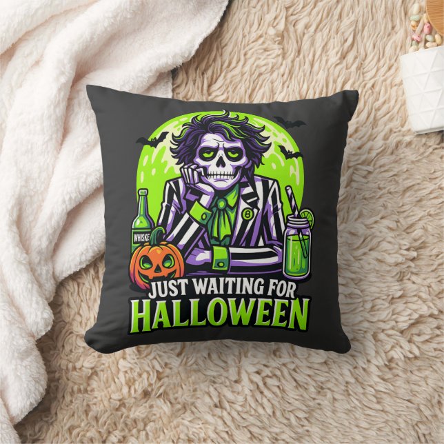 Bara väntar på Halloween – Rolig kuslig säsong Kudde (Filt)
