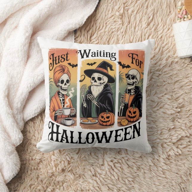 Bara väntar på Halloween – Rolig kuslig säsong Kudde (Filt)