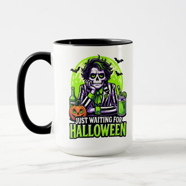 Bara väntar på Halloween – Rolig kuslig säsong Mugg (Vänster)