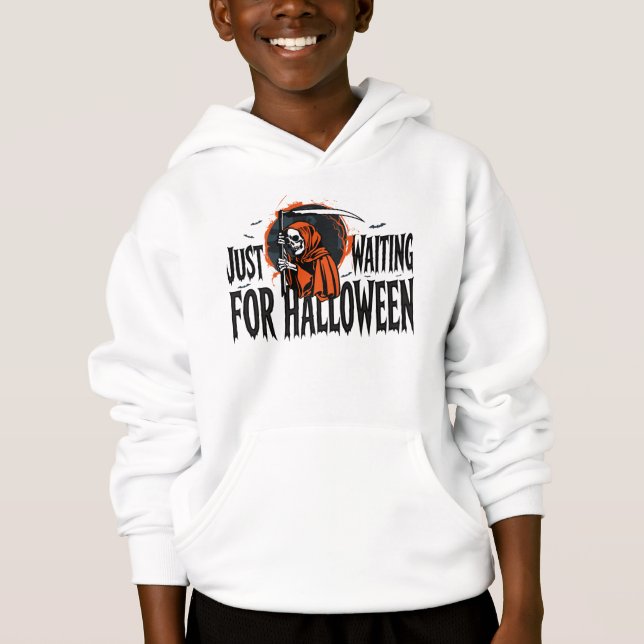 BARA VÄNTAR PÅ HALLOWEEN T SHIRT (Framsida)