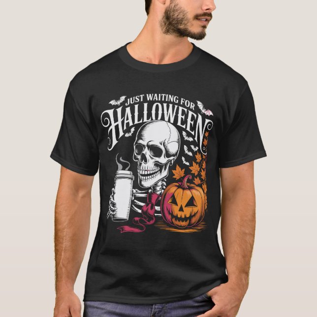 Bara väntar på Halloween T Shirt (Framsida)