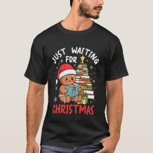 Bara väntar på julen pepparkaksbok läsning t shirt