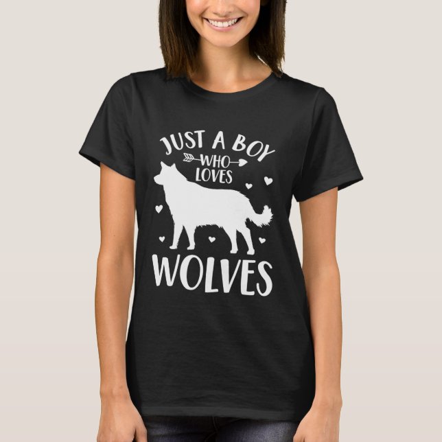 Bara Vargen Kärlek Vargar T Shirt (Framsida)