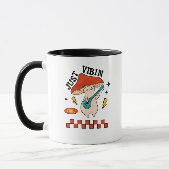 Bara Vibir Lugnt Svamp Grafisk Mugg (Vänster)