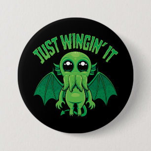 Bara Vingar Det Snygga Kawaii Cthulhu Knapp