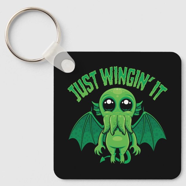 Bara Vingar Det Snygga Kawaii Cthulhu Nyckelring (Framsida)