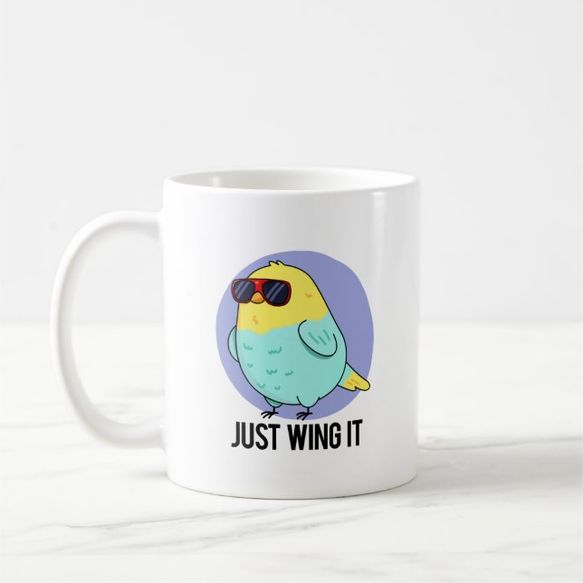 Bara Vinge Den är ju funny Bird Pun Kaffemugg (Vänster)