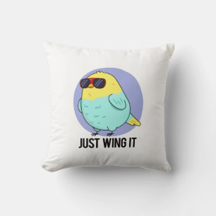Bara Vinge Den är ju funny Bird Pun Kudde