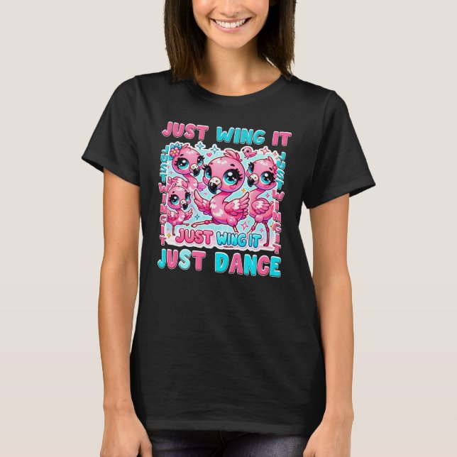 Bara Vinge IT & Just Dance - Kawaii Flamingo Balle T Shirt (Framsida)